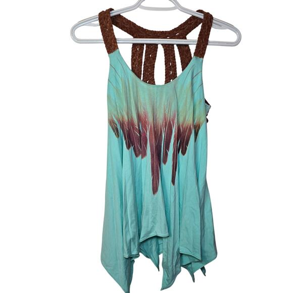 Sky Feather Native American Whimsy Y2K Inspired Tank Top - Picture 1 of 6